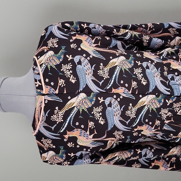 Ann Taylor LOFT Bird Print Long Sleeve Dress - Picture 9 of 12